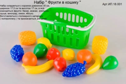 Набір "Фрукти у кошику" ІП.18.001, фото 1