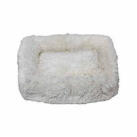 Лежак плюшевий для собак Milord PONCHIK XL 95*70*2 см (білий)