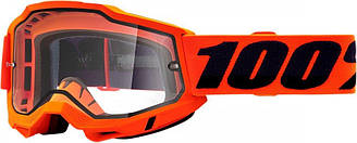 Мото очки 100% ACCURI 2 Enduro Goggle Neon Orange - Clear Dual Lens, Dual Lens