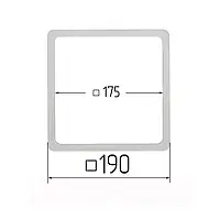 Термоквадрат для натяжних стель 175х175мм (внутрішній розмір) 190х190 мм (зовнішній розмір)