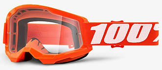 Дитячі мото окуляри 100% STRATA 2 Youth Goggle Orange — Clear Lens, Clear Lens