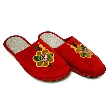 Дитячі домашні тапочки Белста дівчинка квітка червона закрита