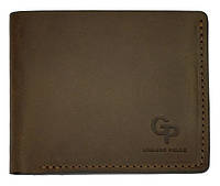 Мужское портмоне Grande Pelle из натуральной кожи, коричневый кошелек для купюр, карточек и монет, матовый топ