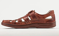 Мужские кожаные летние туфли Comfort Leather brown