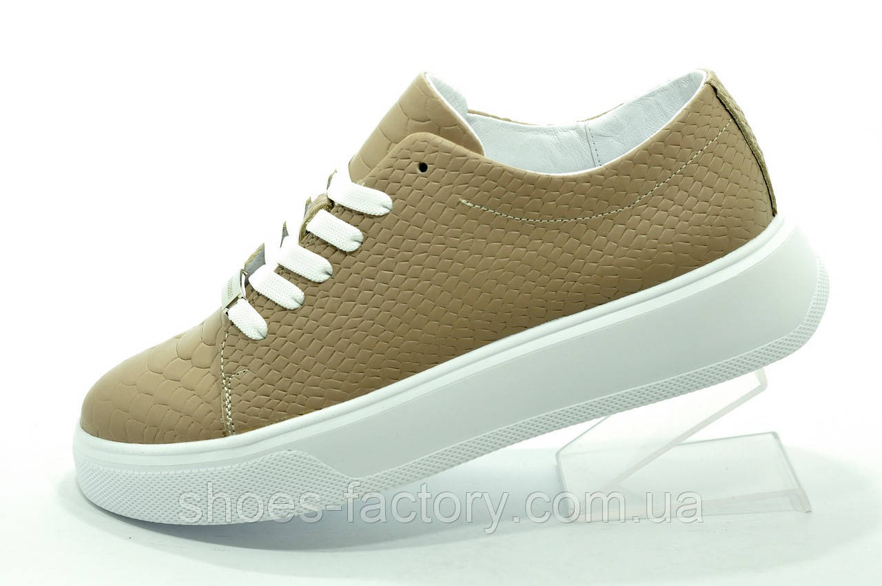 Кожані кеди жіночих 2022 Ditas Бежеві 36р.