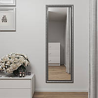 Зеркало в рост 170х60 Серебро с патиной Black Mirror на стену в гостиную
