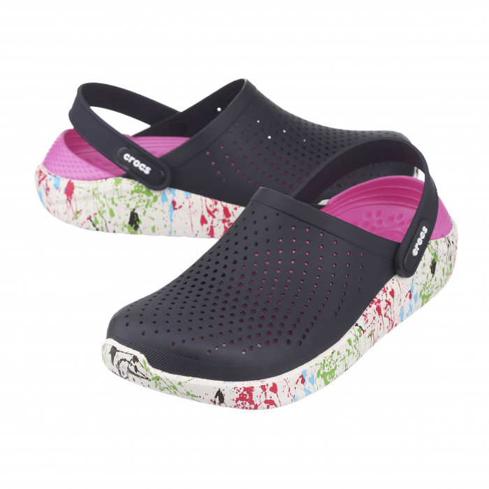 Сабо Crocs LiteRide Clog 39 р 25-25.5 см Плями Темно-сині з рожевим 204592-M7/W9 Navy/Pink, фото 1