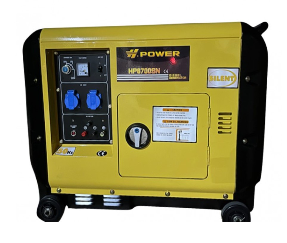 Дизельний у кожусі Honker Power HP6700SN, однофазний 220 V, 50 Hz, 5KVA (5,5KVA), об'єм 13,5 л, фото 1