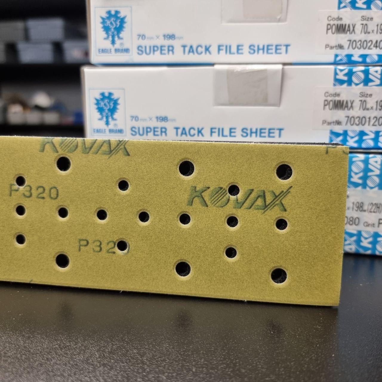 KOVAX MAXFILM P80 мультидырочные абразивные полосы  70 Х 198 мм