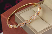 Браслет бэнгл Xuping Jewelry беззаботные волны 57 мм 7 мм на руку золотистый