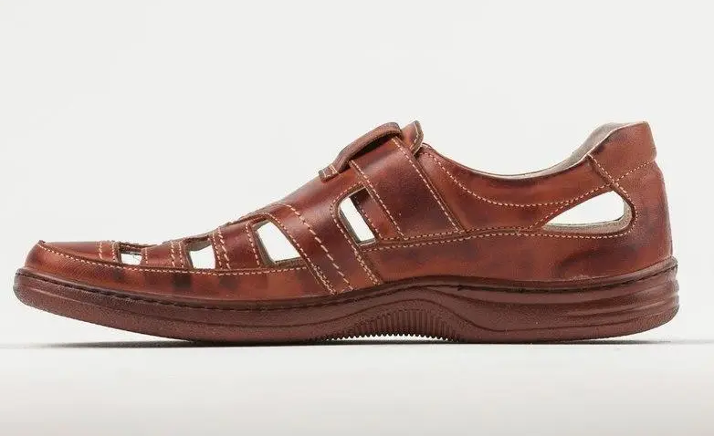 Чоловічі шкіряні літаючі туфлі Comfort Leather brown, фото 1