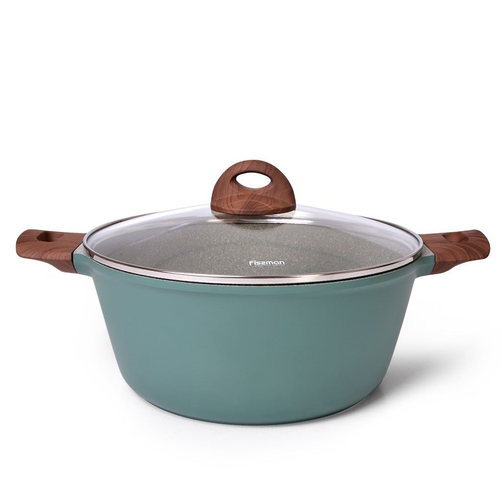 Кастрюля зі скляною кришкою "Firenze" 28х12.5sm/6.3л з антипригарним покриттям Greblon С2 Fissman