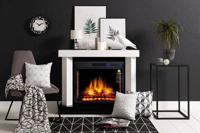 Підлоговий електрокамін з порталом для дому, камінокомплект з обігрівом ArtiFlame YUKON AF28S білий, фото 3
