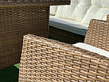 Комплект садових меблів із ротангу Modena — диван, стіл, 2 крісла, 2 пуфи!, фото 6
