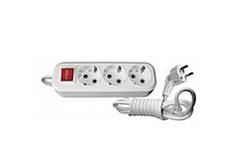 Мережевий подовжувач 3 гнізда, із заземленням, з вимикачем 5 м.