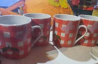 Чашка кружка кофейная красная с белым БРИТАНИЯ набор=4 чашки
