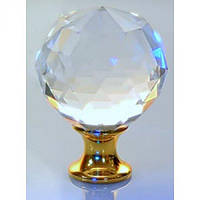 Ручки для шкафов GTV Crystal Palace A d=30 кристалл/золото (GZ-CRPA30-03)