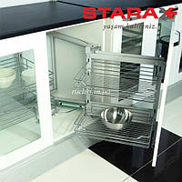 Карго для кухни Starax S-3001 выдвижной угловой механизм Secret левый 450 мм, 860-960х530х530 мм