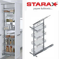 Карго для кухни Starax S-1101 галерея выдвижная 230х500х600-800 мм, 2полки секция 300 мм