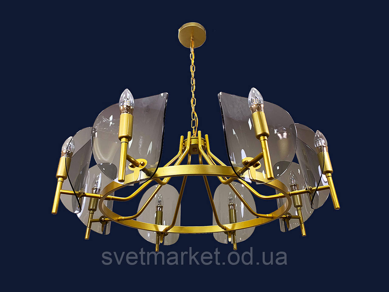 Сучасна підвісна люстра 756LPR0032-8 GD+BK