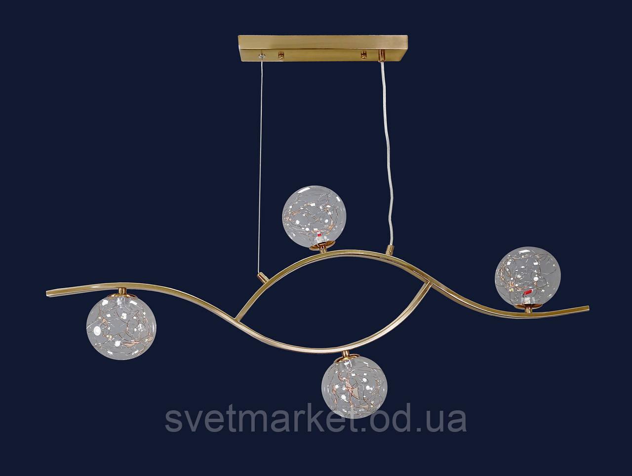 Декоративна підвісна люстра 9098078-4 BRZ+LED