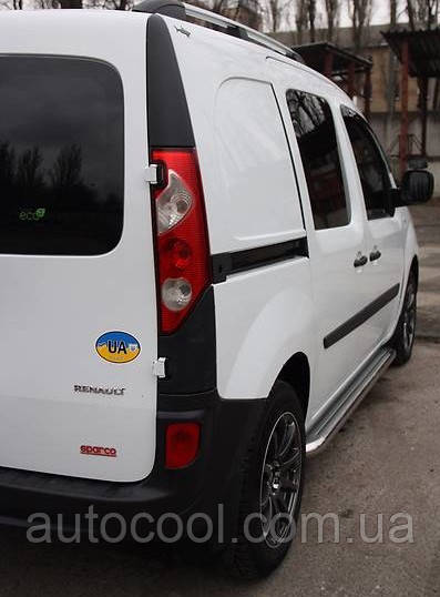 Бічні пороги майданчик "Premium" Renault Kangoo 2008+ неіржавка сталь