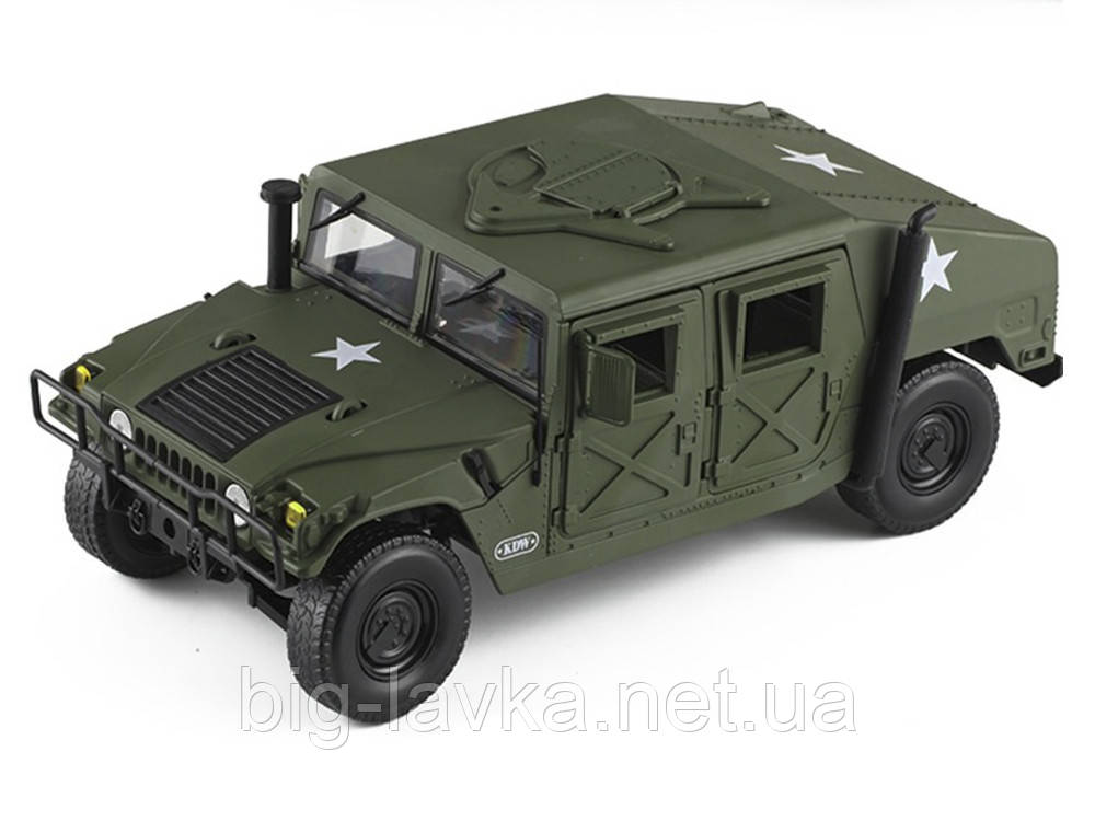 Коллекционная модель Hummer H1 военный 1:18 25 см