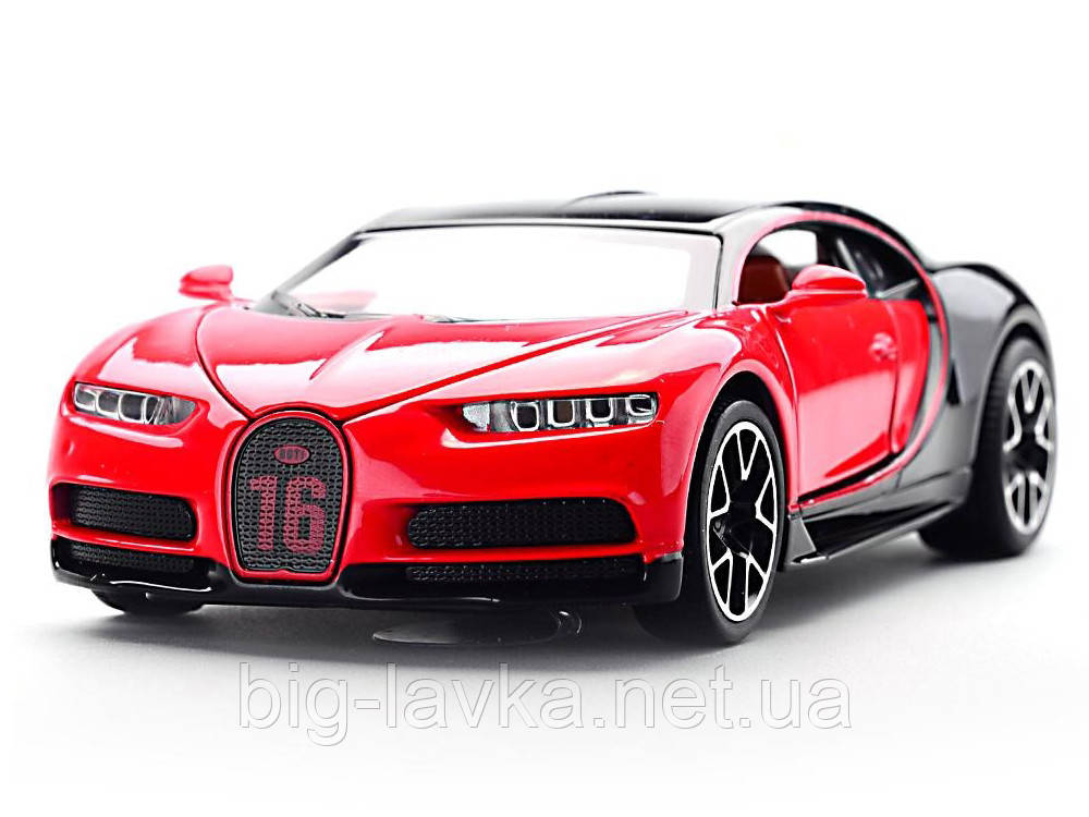Модель гоночного автомобиля Bugatti 1:32 металлическая Красный