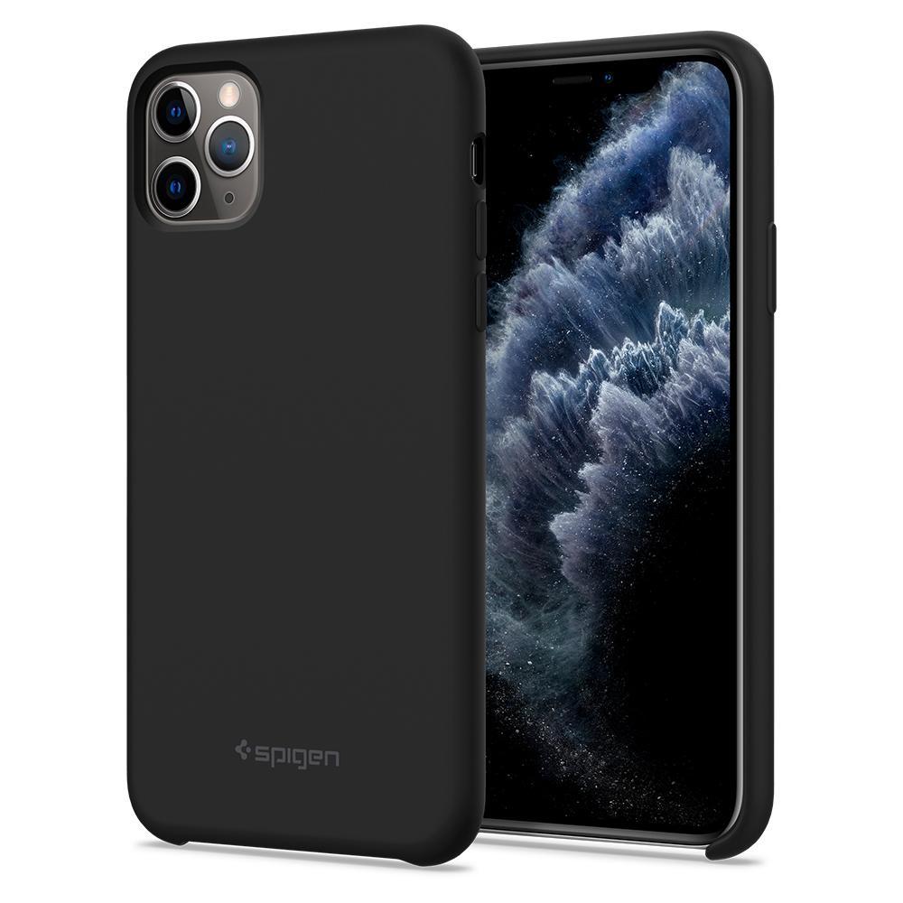 Чохол Spigen для iPhone 11 Pro Max Silicone Fit, Black (075CS27128), фото 1