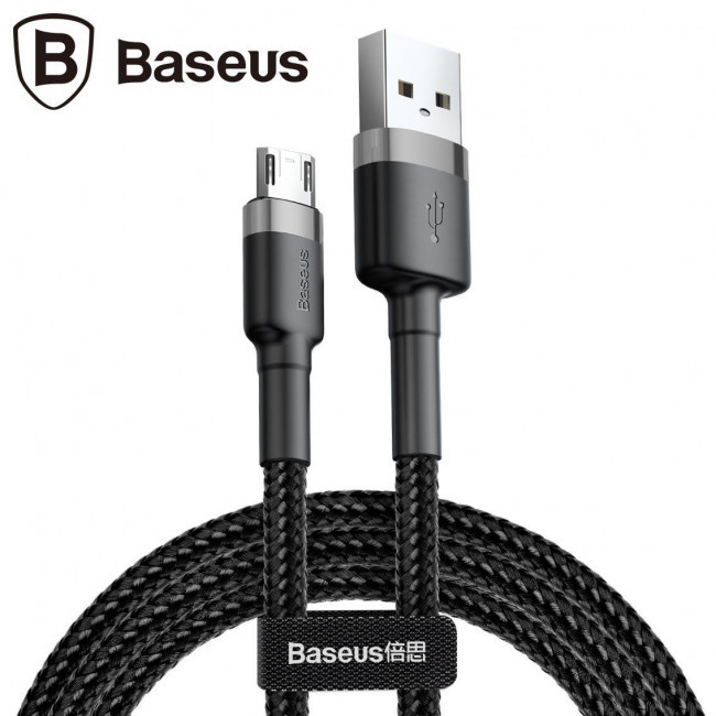 Кабель USB Baseus Cafule MicroUSB 1.5A 2m, Gray+Black (CAMKLF-CG1)