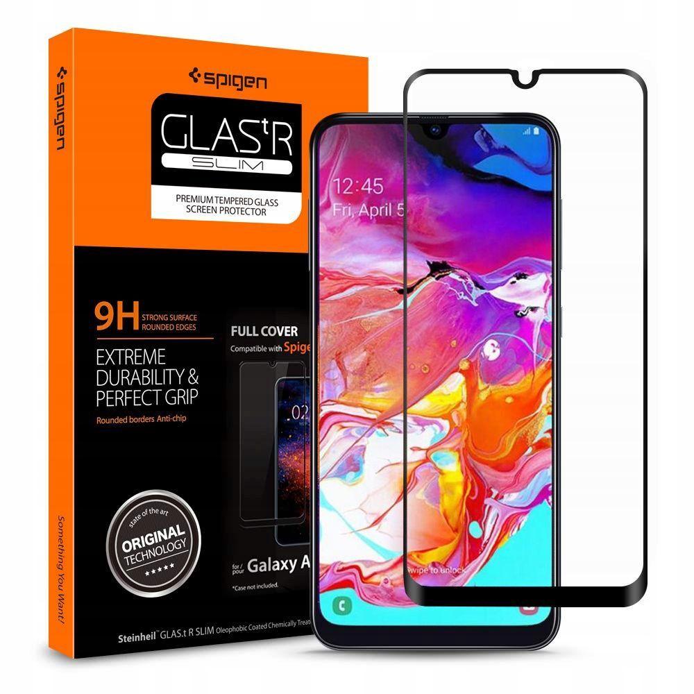 Захисне скло Spigen для Samsung Galaxy A70 GLAS.tR Full Cover, Black (620GL26384)