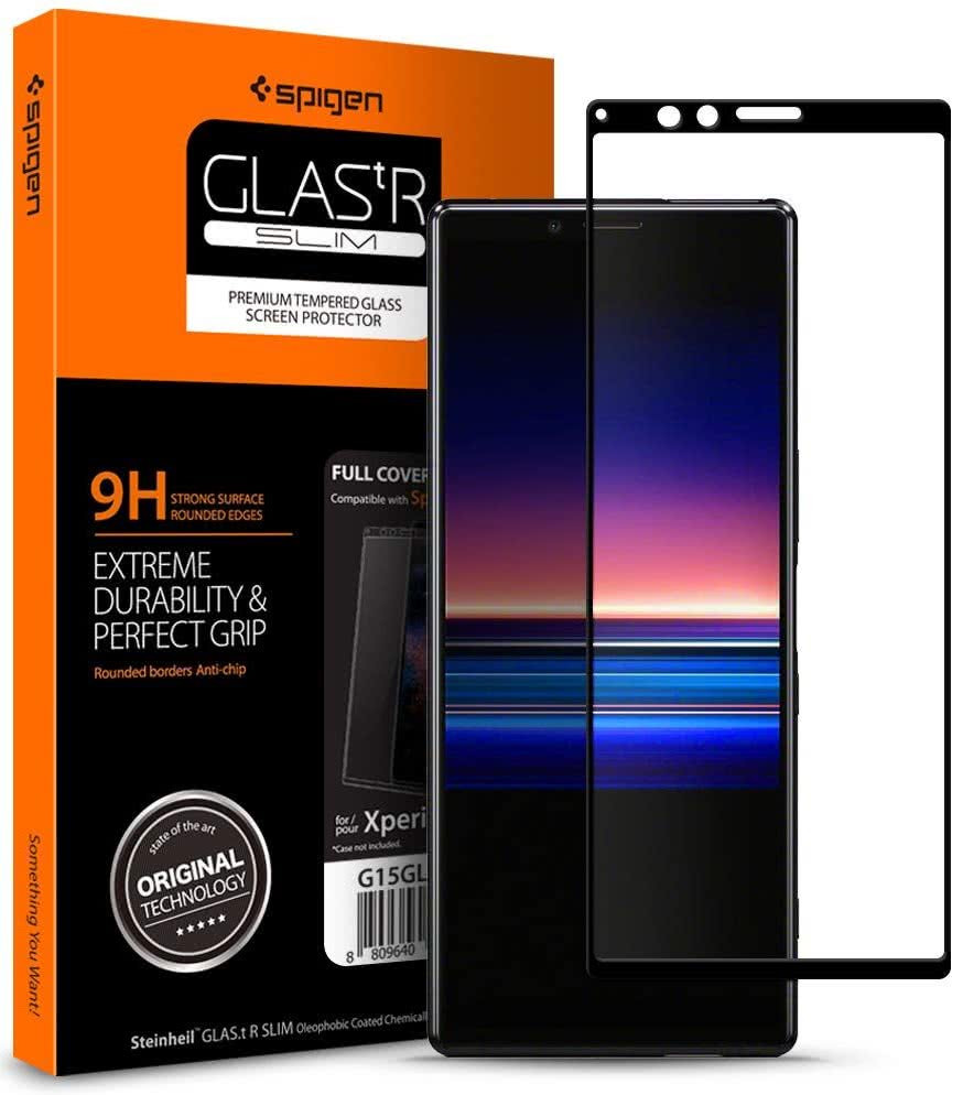 Захисне скло Spigen для Sony Xperia 1 Full Cover, Black (G15GL26324)