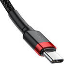 Кабель USB Baseus Cafule Type-C 3A 1m, Black+Red (CATKLF-G91), фото 3