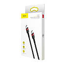 Кабель USB Baseus Cafule Type-C 3A 1m, Black+Red (CATKLF-G91), фото 8