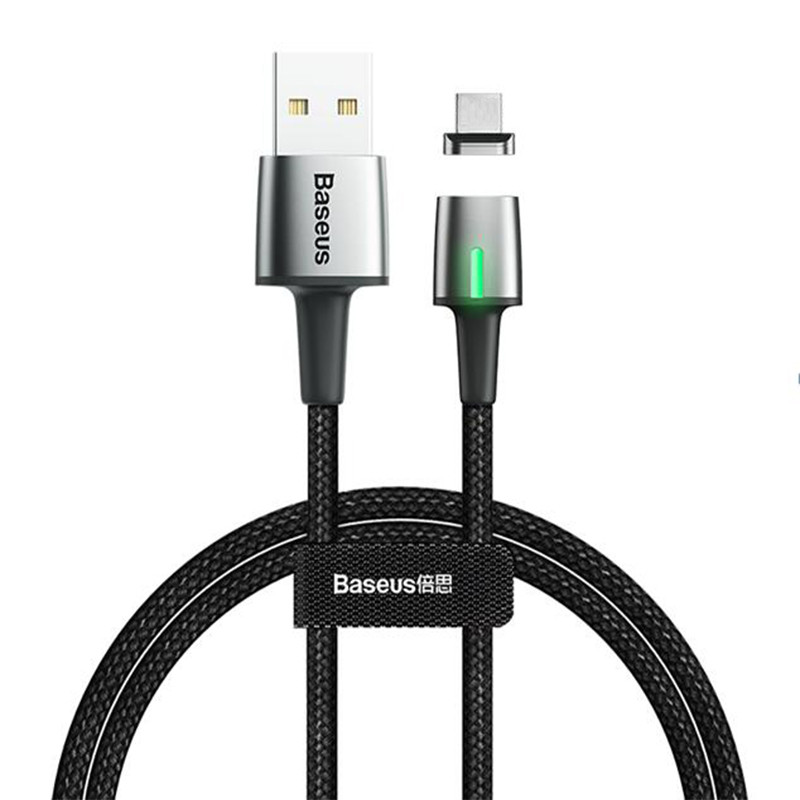 Кабель Baseus Zinc Magnetic Lightning 2.4A 1m, Black (CALXC-A01)
