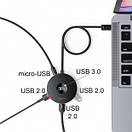 Перехідник Baseus Round Box HUB Adapter USB3.0 to USB3.0+3xUSB2.0, Чорний (CAHUB-U01), фото 6