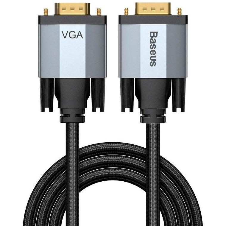 Кабель Baseus Enjoyment Series VGA Male To VGA Male Bidirectional 2m, Dark gray (CAKSX-U0G)