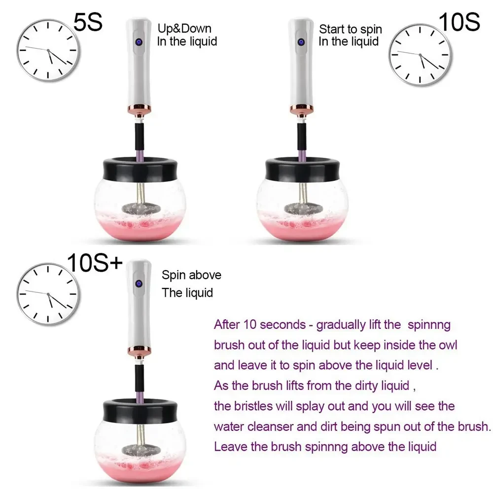 Электрический очиститель косметических щеток для макияжа и сушка для кистей Очиститель щеток для макияжа - фото 3 - id-p1605673342