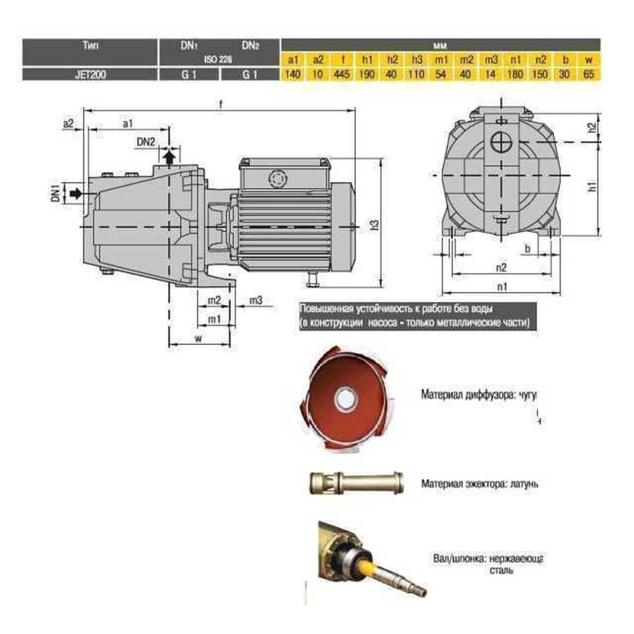 Насос центробежный Optima JET200 - фото 4 - id-p121622070