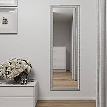 Сріблясто-біле дзеркало в рамі настінне 170х60 Black Mirror у вітальню