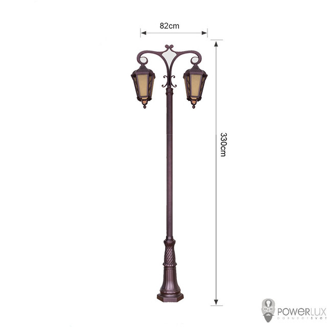 Парковый фонарь PWL 2xE27 IP65 GREEN SQUARE-8010 фото