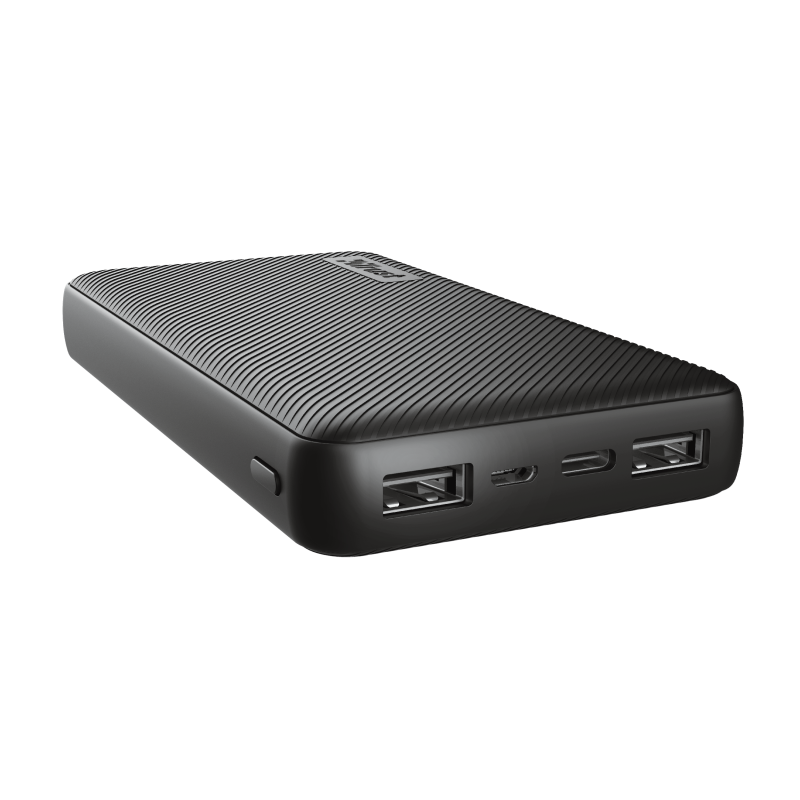 Батарея универсальная Powerbank 15000 mAh, Trust Primo Compact, Black, 2xUSB + 1xUSB-C - фото 1 - id-p1605683153