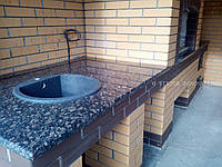 Кам'яна стільниця з граніту Корнинський для барбекю- комплексу, гриль; облицювання барбекю, стільниця з каменю для мангалу