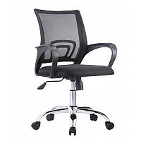 Кресло офисное Аррора хром механизм Tilt сидение ткань черная, спинка сетка черная (СДМ мебель-ТМ)