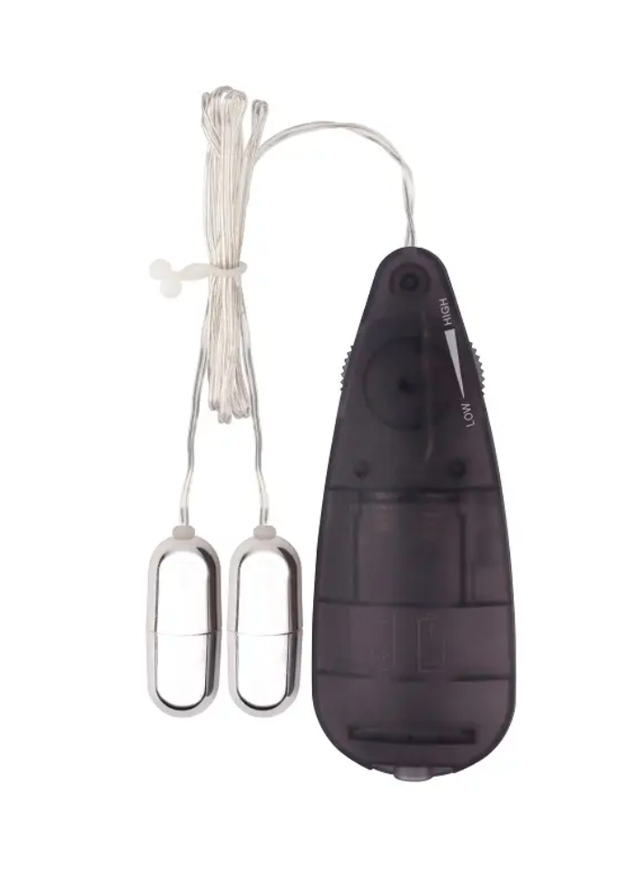 Два віброяйці з виносним пультом Chisa Double Play Bullets Vibrator Hi-Basic, 4х1,7 см., фото 1