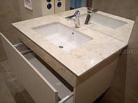 Столешница для ванной из камня мрамора Desert Oasis, мраморные столешницы в ванную под раковину