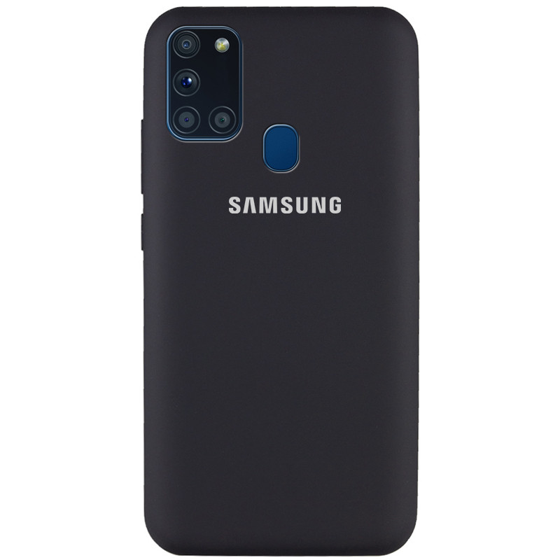 Чехол Silicone Cover Full Protective (AA) для Samsung Galaxy A21s Чорний / Black