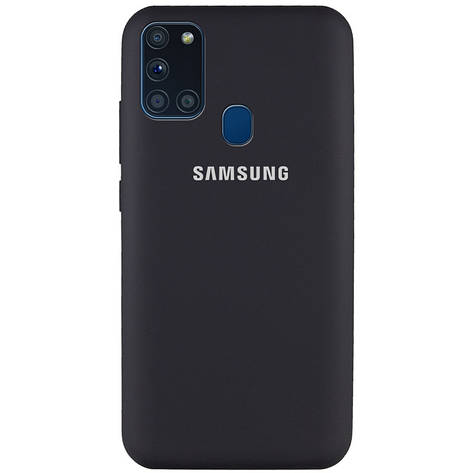 Чехол Silicone Cover Full Protective (AA) для Samsung Galaxy A21s Чорний / Black, фото 2