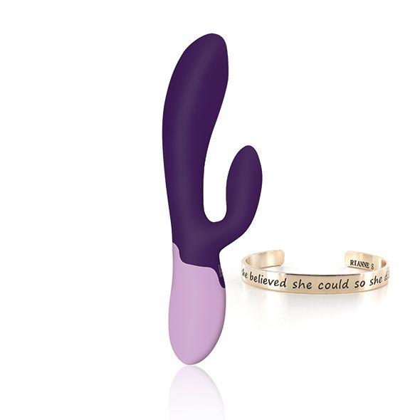 Вібратор-кролик із функцією нагрівання Rianne S: Xena Purple/Lilac, + браслет, 21х3,5 см.