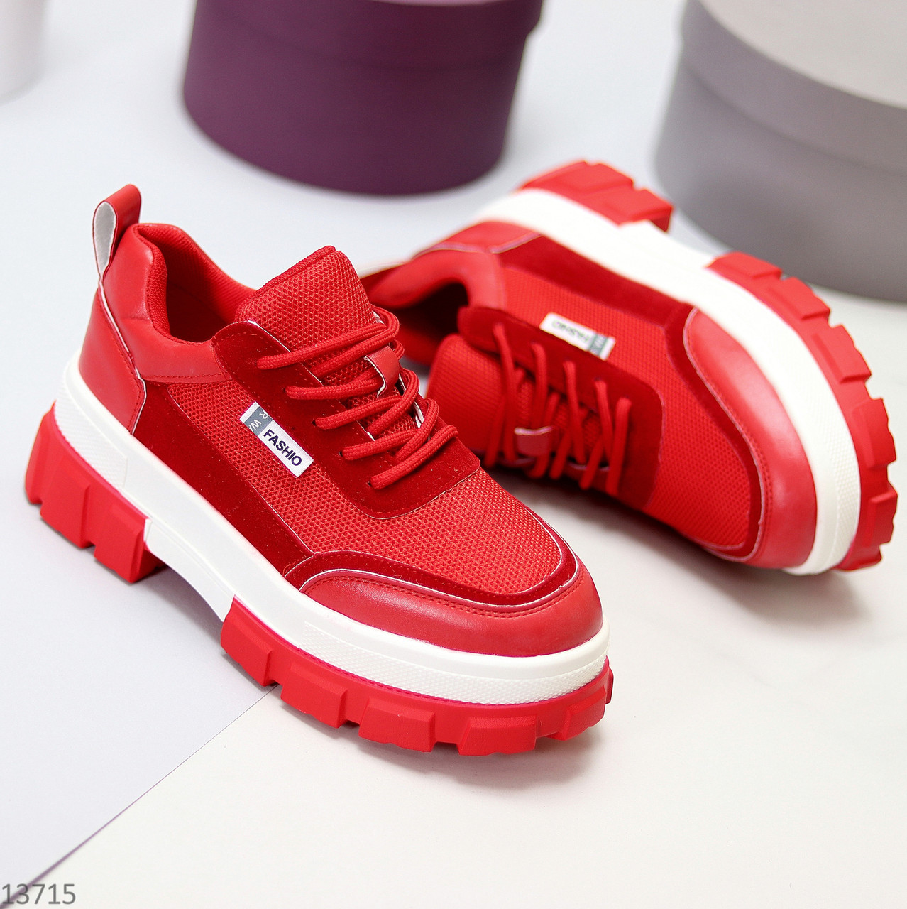 Ультра модные люксовые красные женские кроссовки сникерсы на платформе (обувь женская)